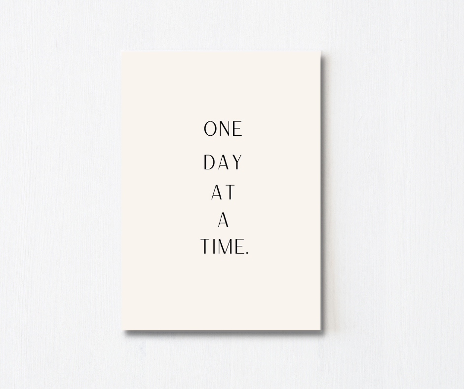 One Day At A Time Tan Greeting Card