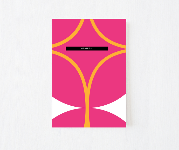 Grateful -Pink -Gold Greeting Card